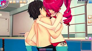 bikini kasane teto and guy fuck in the pool all alone in koikatsu