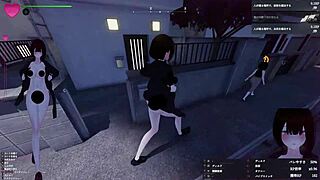 3m tall girl manaka-san exposes secretly in night park