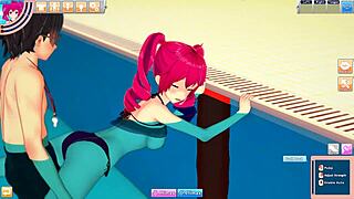 bikini kasane teto and guy fuck in the pool all alone in koikatsu