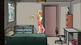 What happens to Jenny on her first day as waitress in hentai game