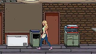 What happens to Jenny on her first day as waitress in hentai game