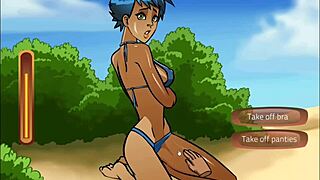 On hot beaches i get pussy from my girlfriend in this oppai game