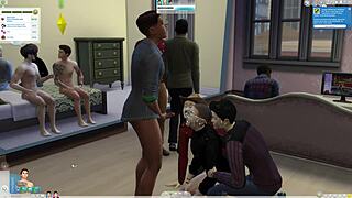 sims 4 gay house party with anal assfucking cock cum group oral orgy