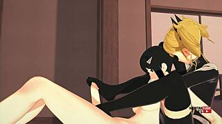 Mina Ashiro's Futanari Footjob and Fuck Ride