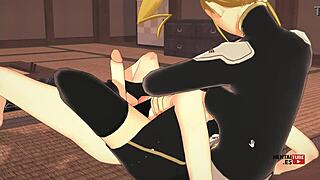 Mina Ashiro's Futanari Footjob and Fuck Ride