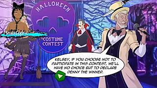 kelsey charms halloween sex contest, lasting longer in futanari oppai competition