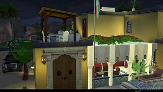 Two Robbers Meet Arab Princess In Sims Animation