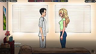 मसाज करने वाला उसकी टांगें सहलाता है 3डी हेंटाई में