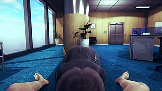 hot asian secretary in office 3d