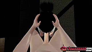 Mia Gives Handjob and Blowjob in Pantyhose Hentai