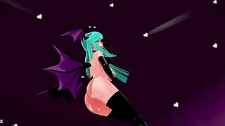 morrigan aensland dances nude then has sex in darkstalkers hentai