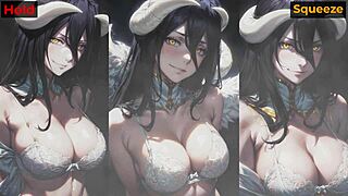 I-I can't believe Albedo rides me in this hentai joi challenge, femdom creampie ai generated