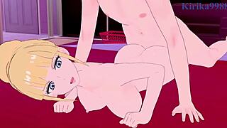 Lalah Sune and Cecilia Irene engage in intense creampie sex in costumes from Mobile Suit Gundam hentai game