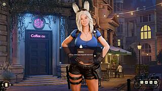 She grabbed the barista's dick and began to dominate him in hentai style.