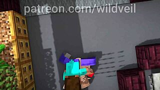 Hooker Fucked by Steve in Public Minecraft Scene