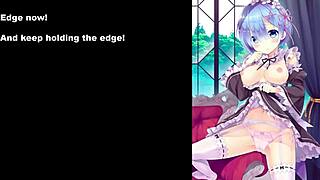 rem teases you with chastity instructions featuring big tits and cock in anime hentai