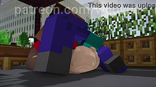 Hooker Fucked by Steve in Public Minecraft Scene