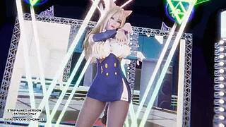 Ahri dances crazy in League of Legends hentai