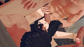 mina ashiro joins the orgy, sucking and jerking two cocks while getting pounded