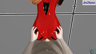 Aska Rides Dick Instead of Mecha 3D Hentai