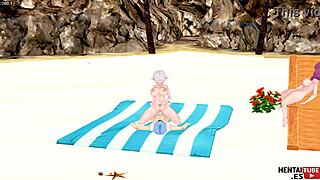 himmel fucks frieren on the beach while aura watches and masturbates