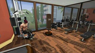 hey, sweaty sims hunk pounds tight ass after gym workout 💪🍆