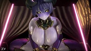 Hey, demons get big ass action, kissing, masturbation, orgasm, creampie in this 3D hentai.