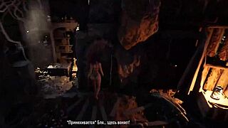 मूर्ति का लंड अचानक जाग गया, और Lara Croft को हार्डकोर हentai में सेवा देनी है