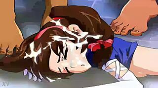 Bishojo girls get covered in cum during bukkake 😜