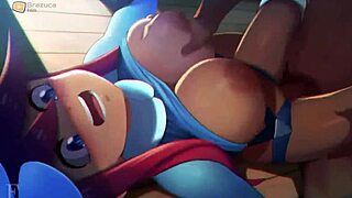 i watched leader skyla get fucked hard in the pokemon gym, her big tits bouncing as she screams in pleasure