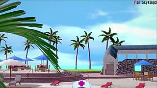 Jill Valentine sexy nurse POV sex on beach