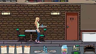 Sweet girl jerks off in shower hentai game!