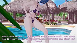 Valentine Nurse in Bikini Performs Footjob and Blowjob