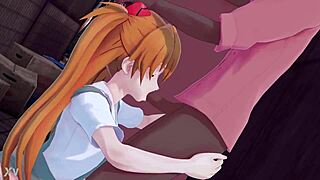 asuka sucking a big black cock