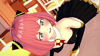 Anya Removes Her Cute Uniform to Fuck in Adult Hentai Version