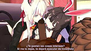 Alya and Yuki Suou transform into hot bunnies