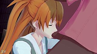 asuka sucking a big black cock