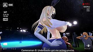 in the mmd world, a curious girl named lambismarck decides to expose the pervert hiding in the shadows, revealing his naughty secrets with her big ass and tits on display