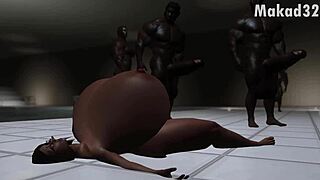 Mrs. Cowkers Bends for Big Black Cock Poolside in Epic 3D Skyrim Interracial Ass Pounding!