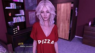 I get a tight thighjob from a hot pierced blonde lesbian sorority girl in her dorm room until I cum hard on her bag.