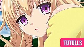 teen girl caught inserting ice cream in mouth in school yard garden hentai scene