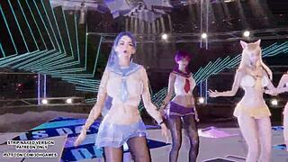 ahhh akali ahri seraphine kaisa evelynn dance so sexy
