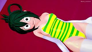 Tsuyu Asui learns quick handjob tight swimsuit adult My Hero Academia parody