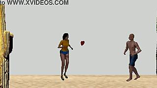 samba lady shakes ass in new 2024 hentai game stage sex play