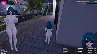 Manaka the femboy flasher struts downtown on her secret uncensored exhibitionism mission in 3d hentai