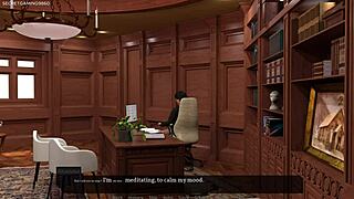 yo, first time in the office sucking this massive futanari cock from futa dominium game... damn!