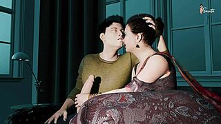 Desi Indian Stepmom Shares Bedroom Moments with Stepson's Friend