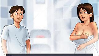 i fuck stepmom's big tits pussy hard. summertime saga creampie overflow game hentai