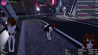 Manaka the femboy flasher struts downtown on her secret uncensored exhibitionism mission in 3d hentai