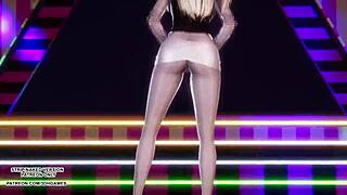 Ahri sways seductively in sexy kpop dance touching body in league of legends uncensored hentai